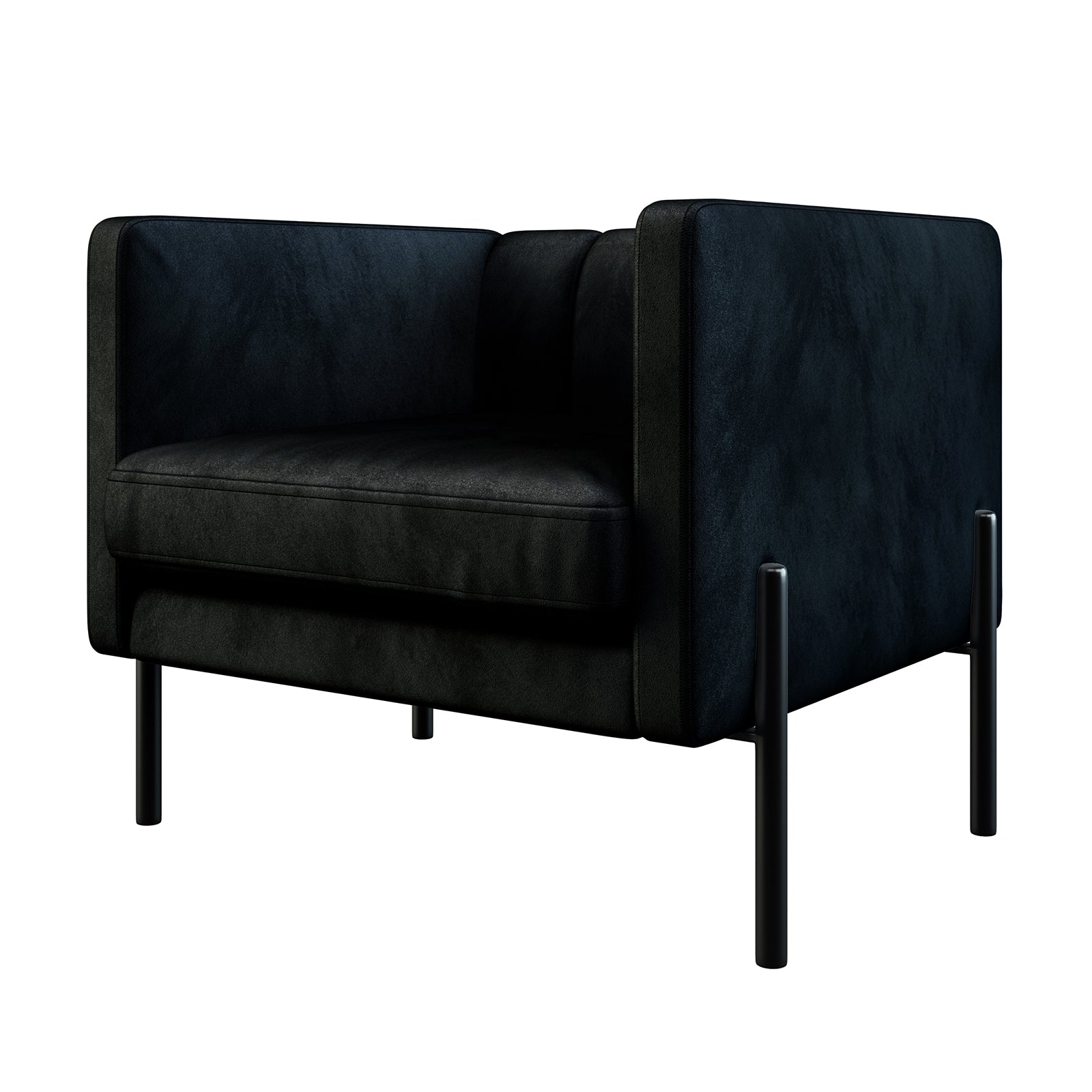Avian Velvet Accent Sofa with Steel Legs in Blackavian-velvet-accent-sofa-with-steel-legs-in-black
