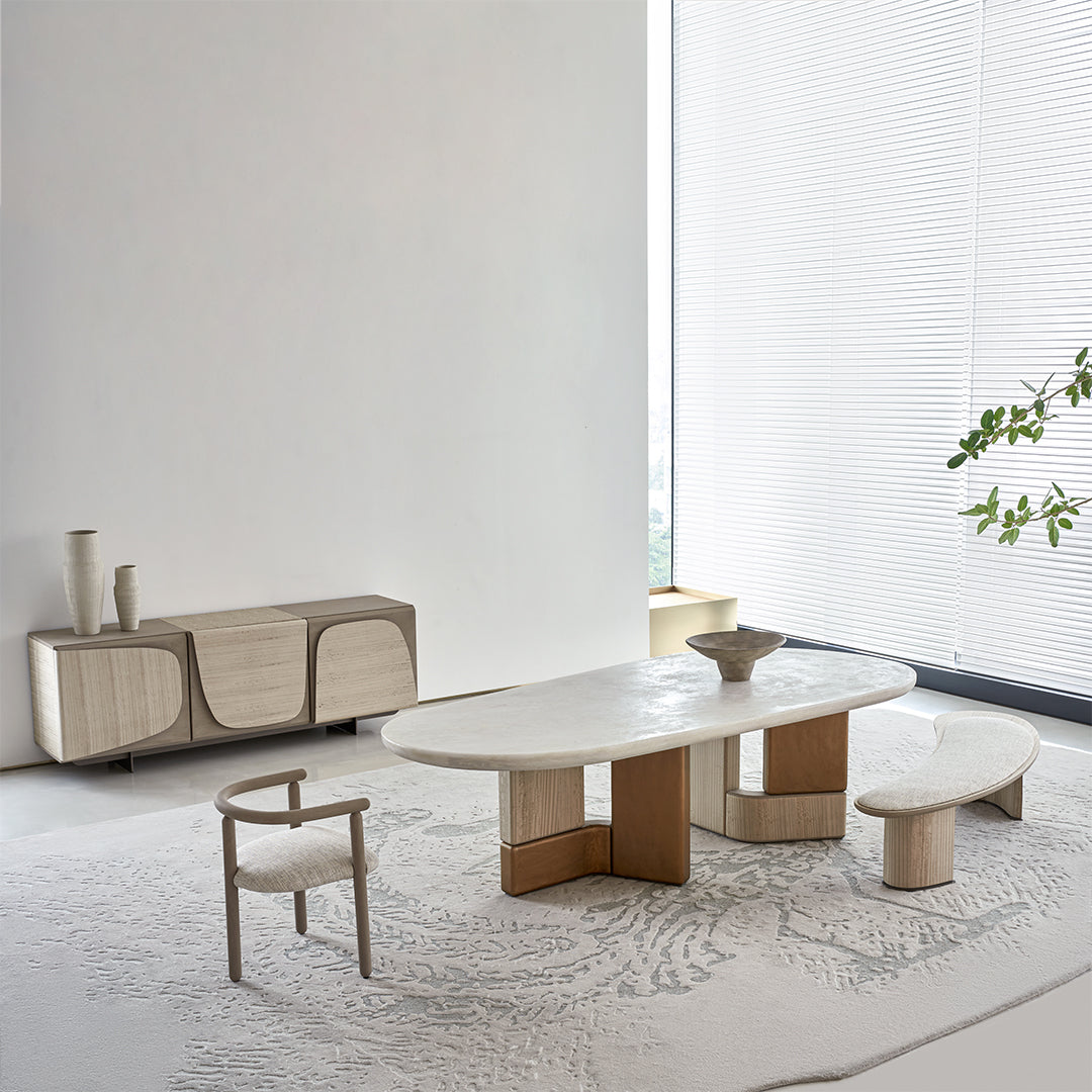 Pre-order 35 Days Delivery Grandeur Marble/Veneer Dining Table BMCJ-CT6006